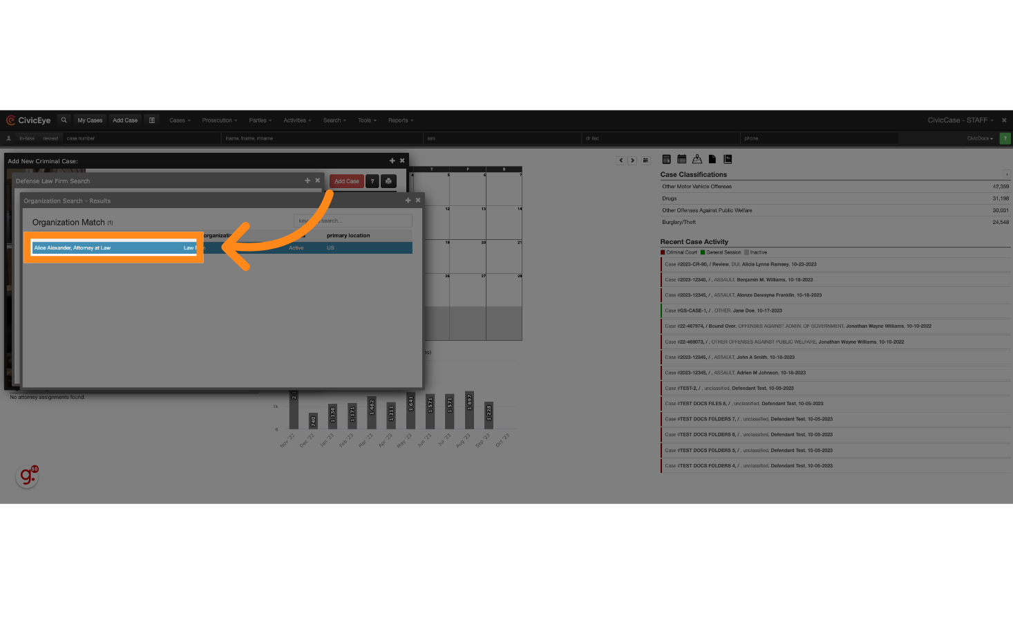 When results are found, select the correct result