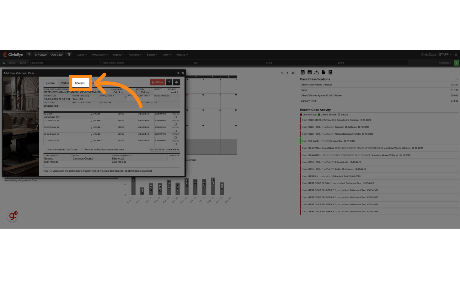 Attach Additional Parties to the Case by navigating to the 'Parties' tab