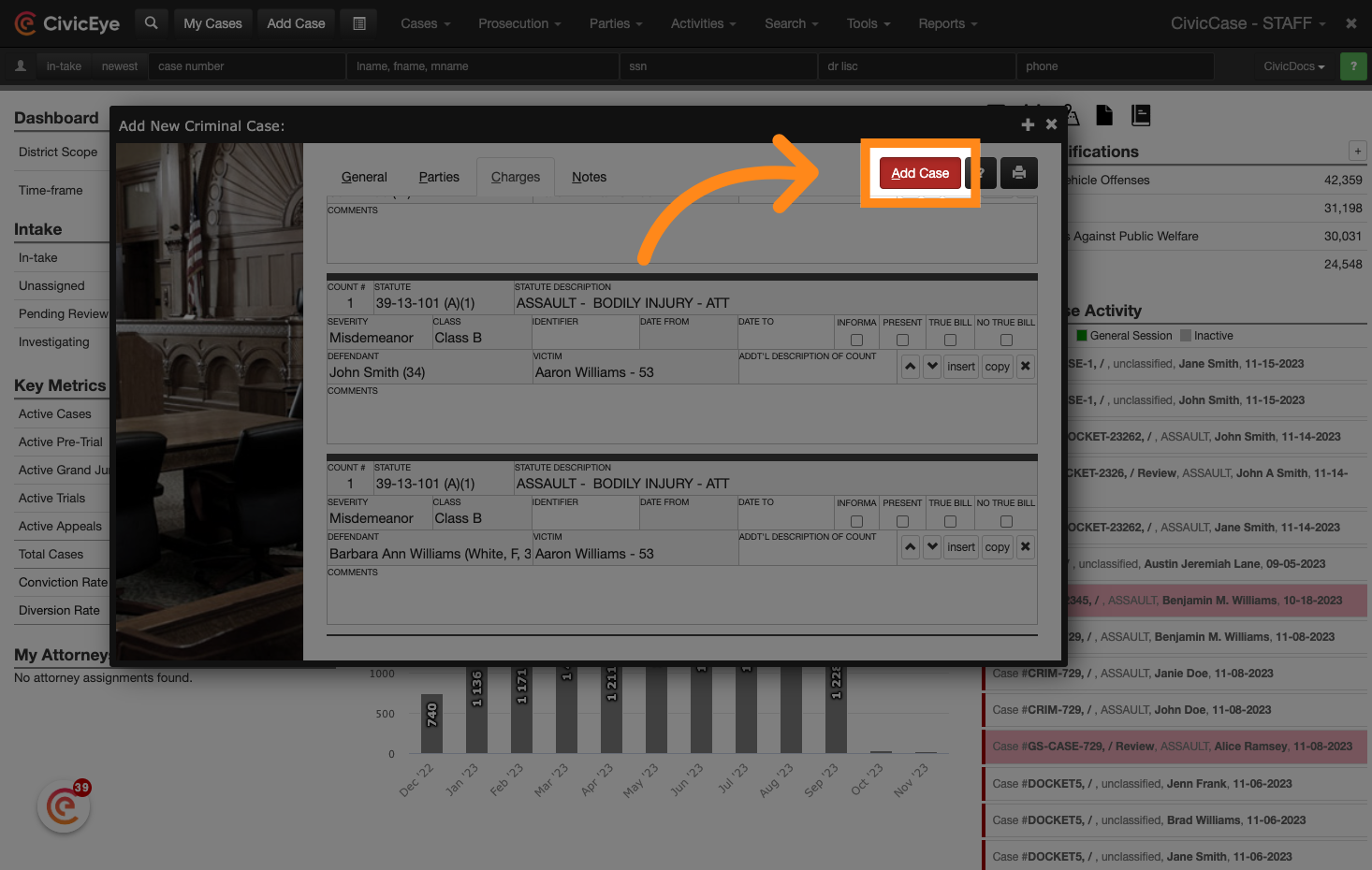 Click 'Add Case'