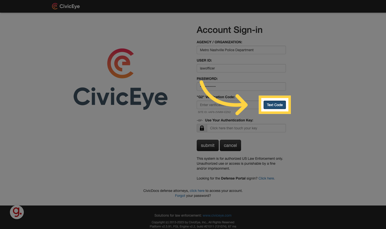 Click 'Text Code'