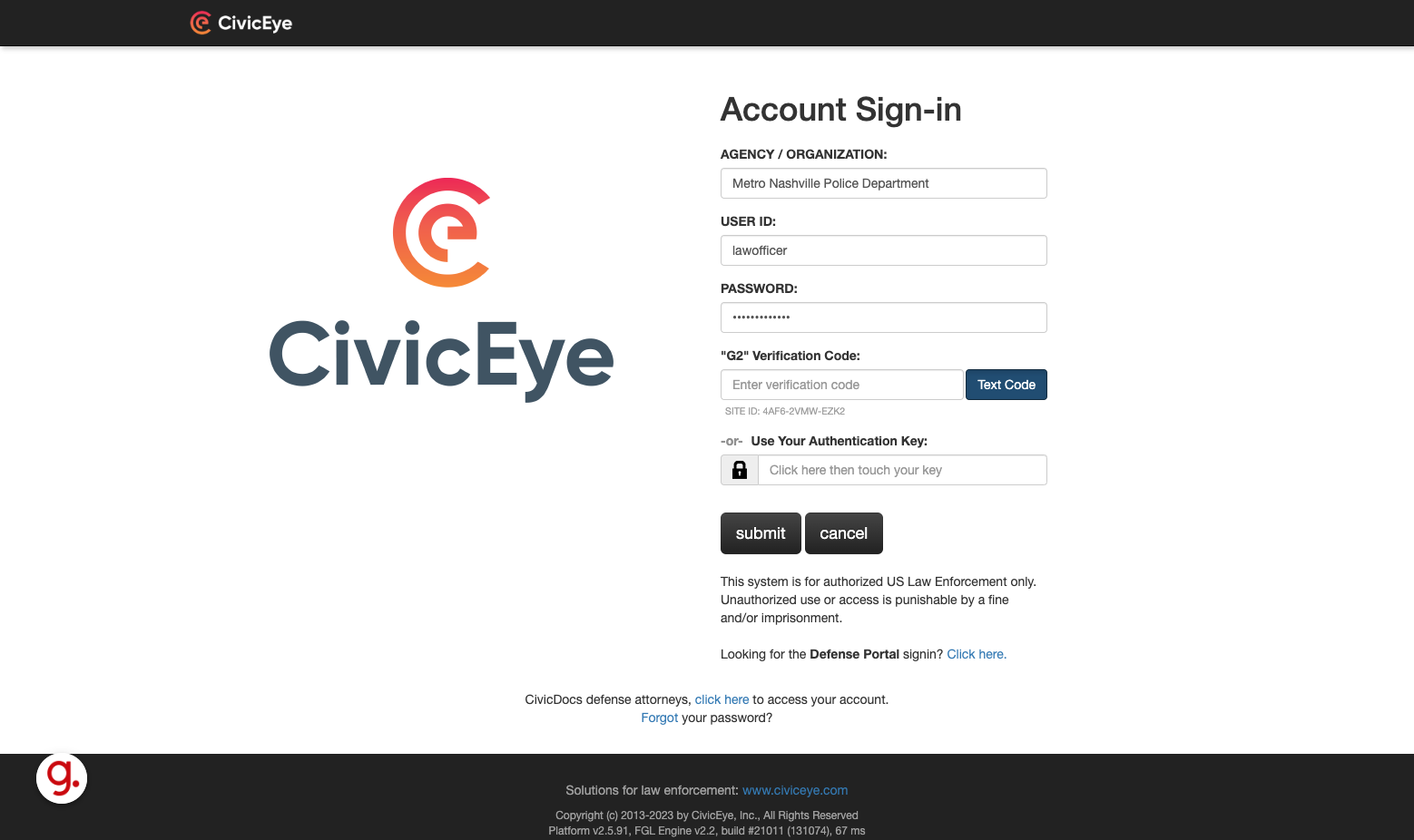 Log into the CivicDocs website