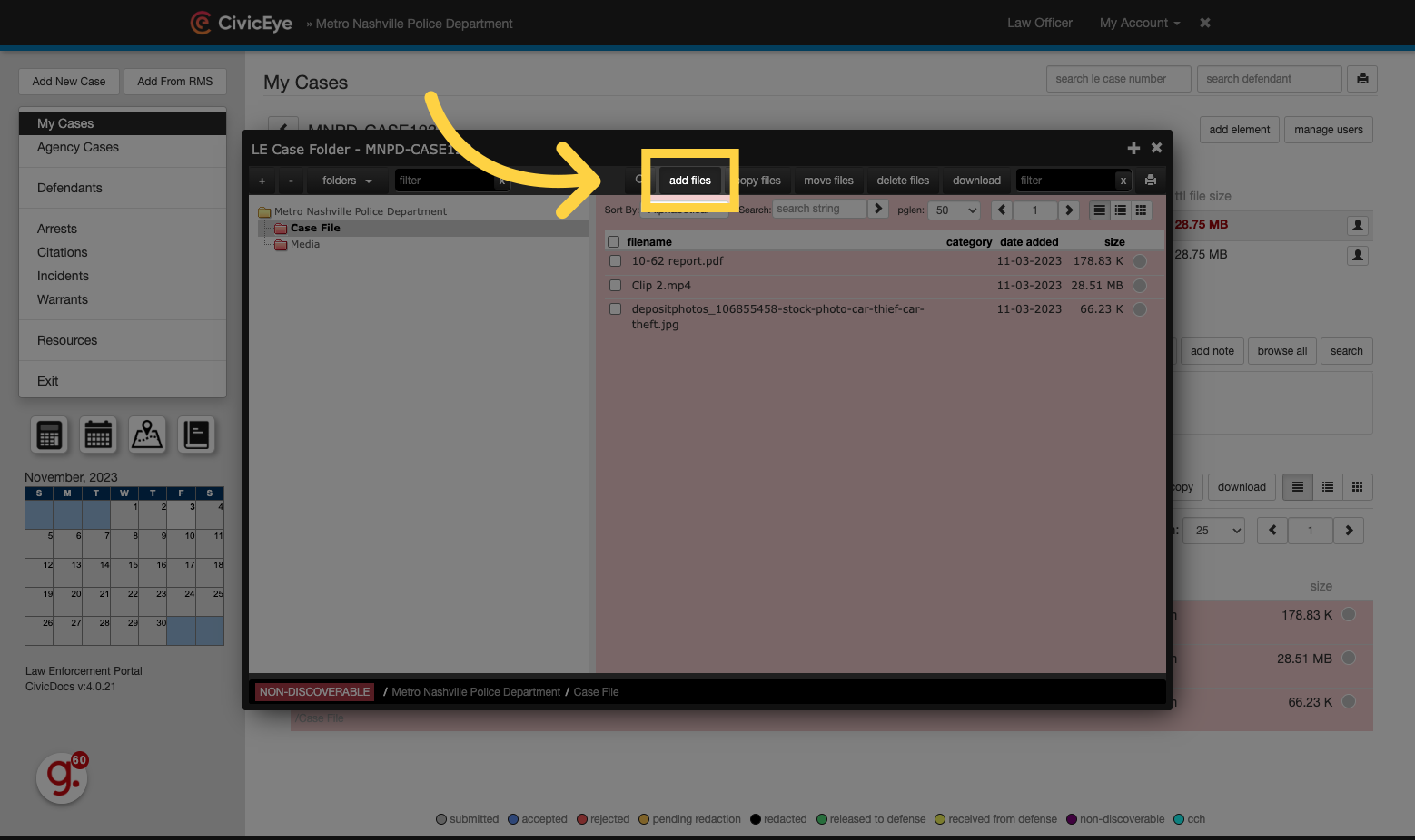 Add Files in the Folder View