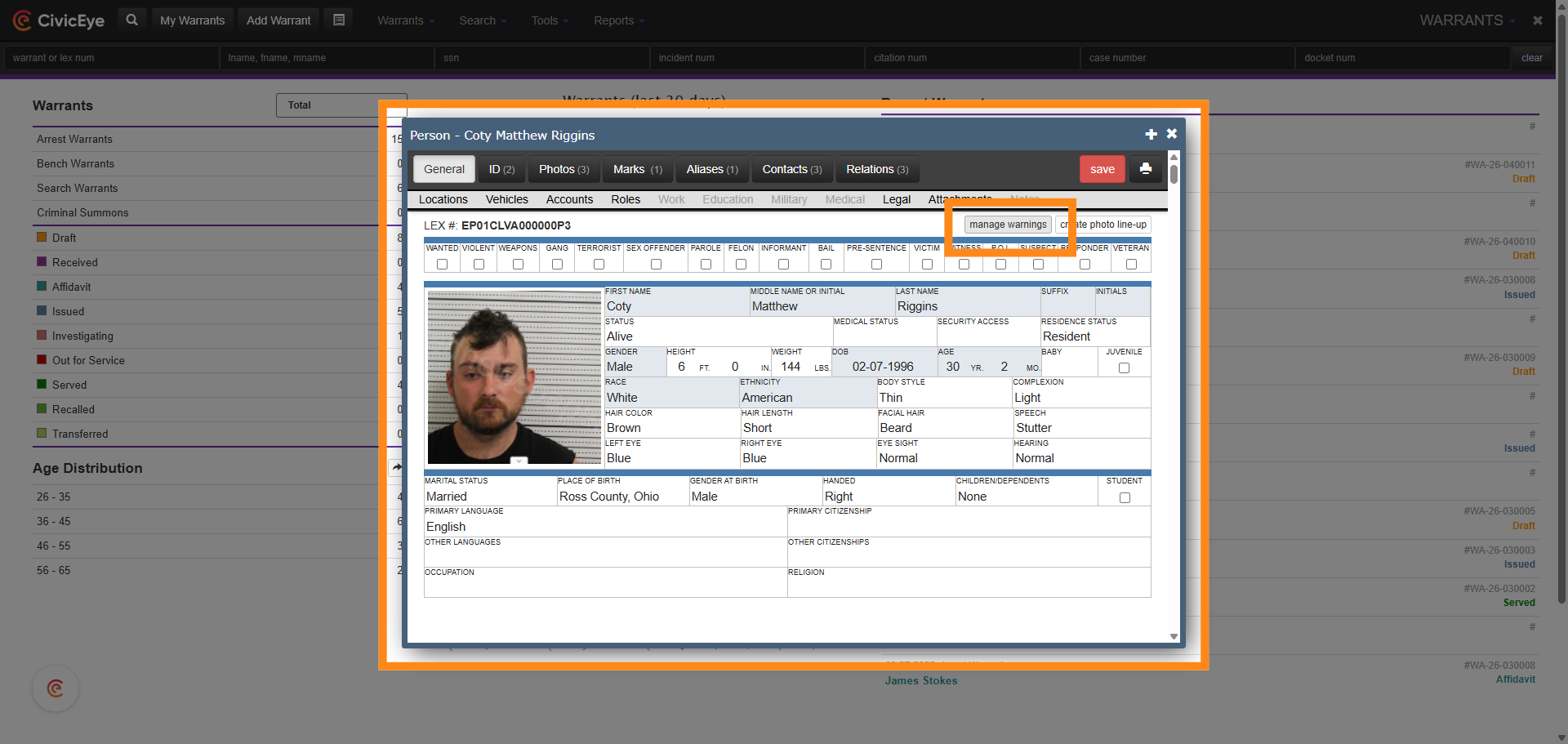 Access Warning Management