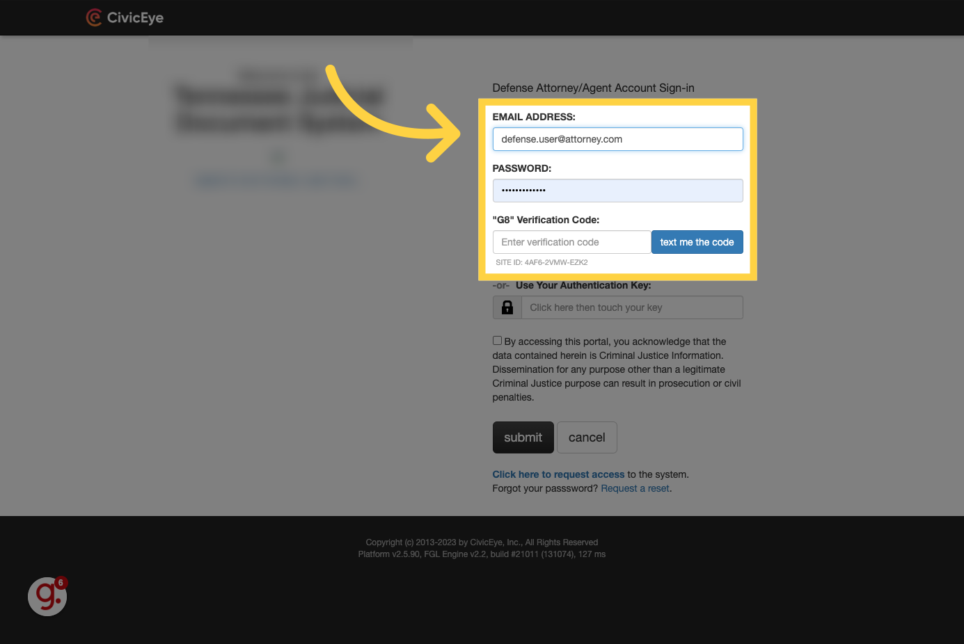Enter your username