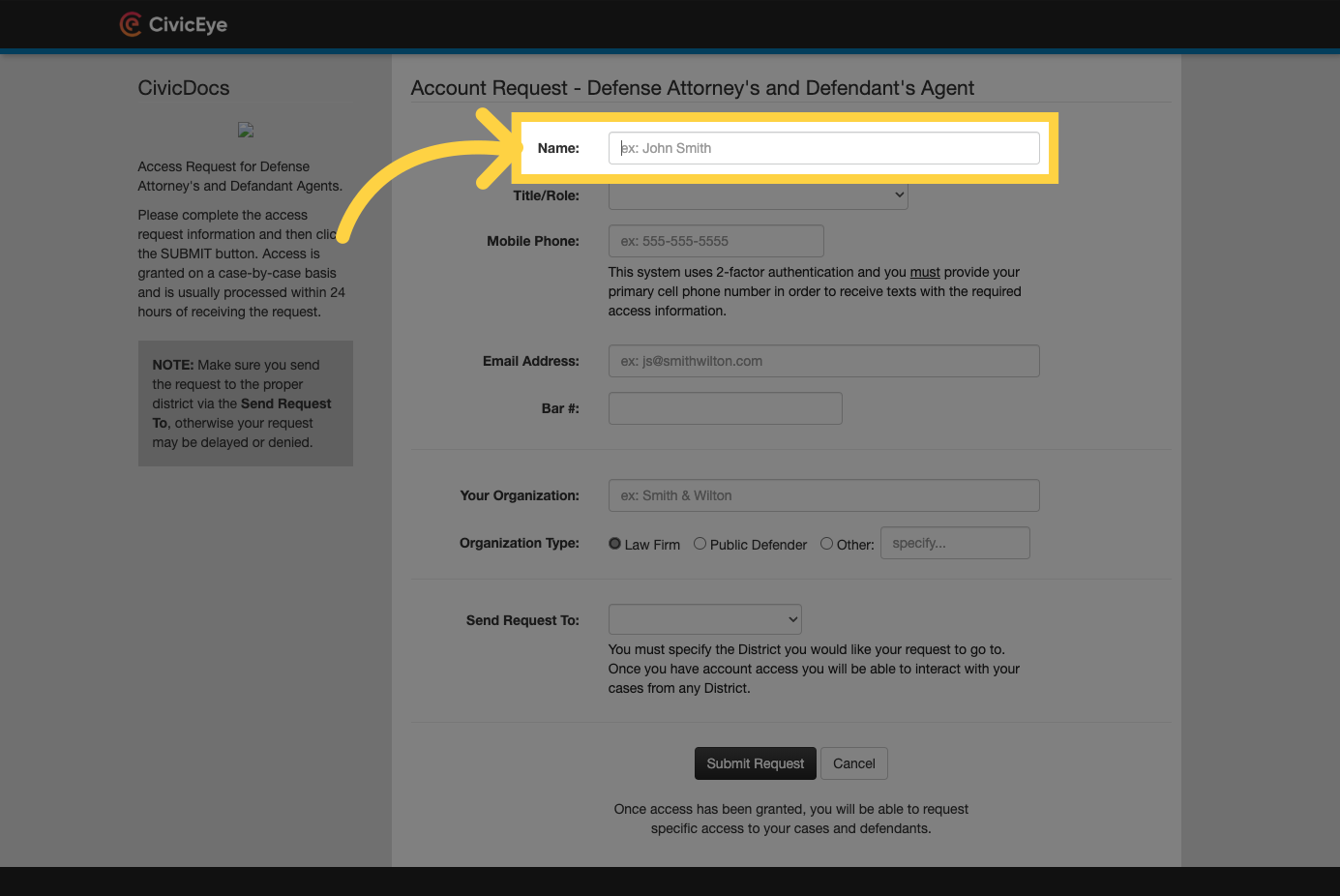 Enter your identification information