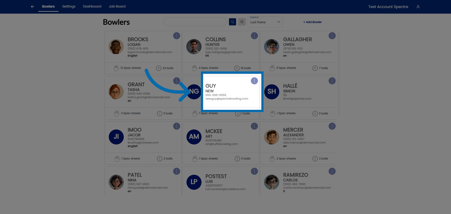 Select Customer Account