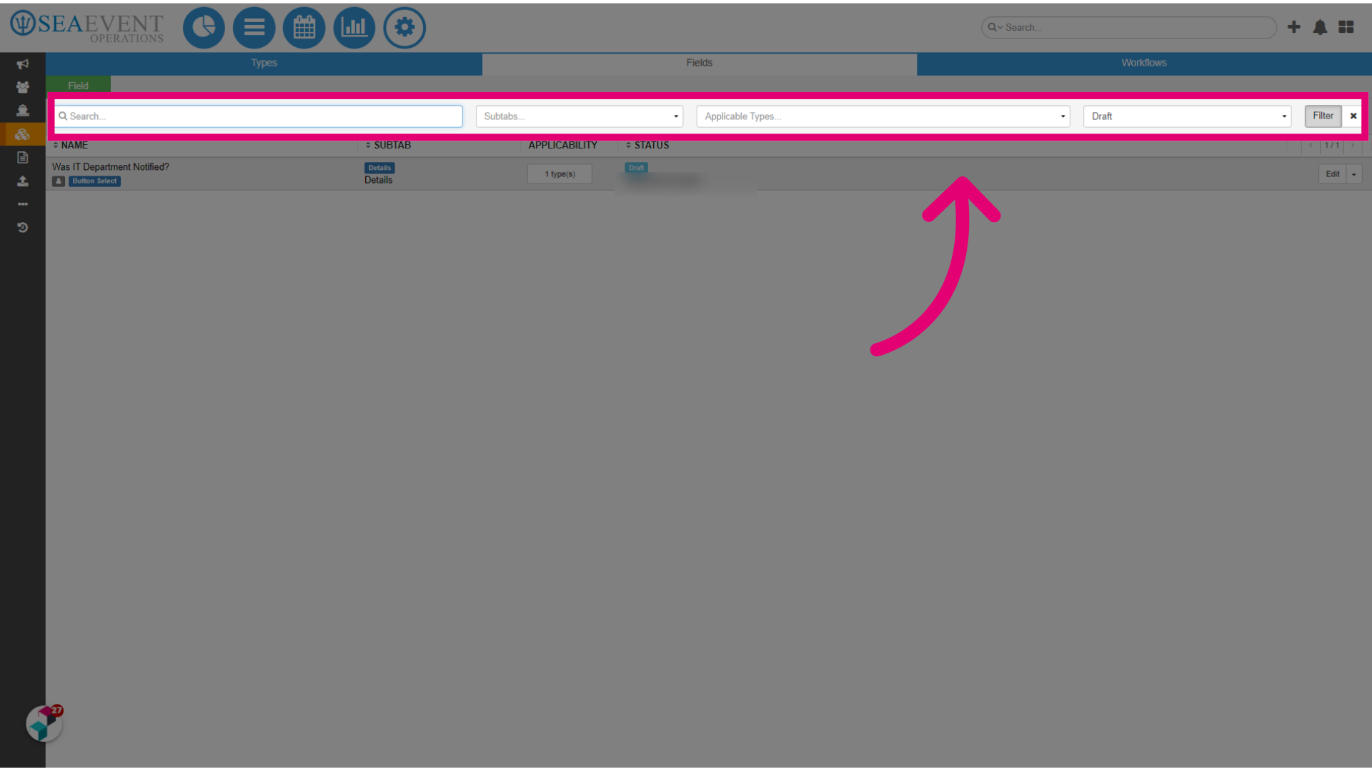 Search for your newly created field