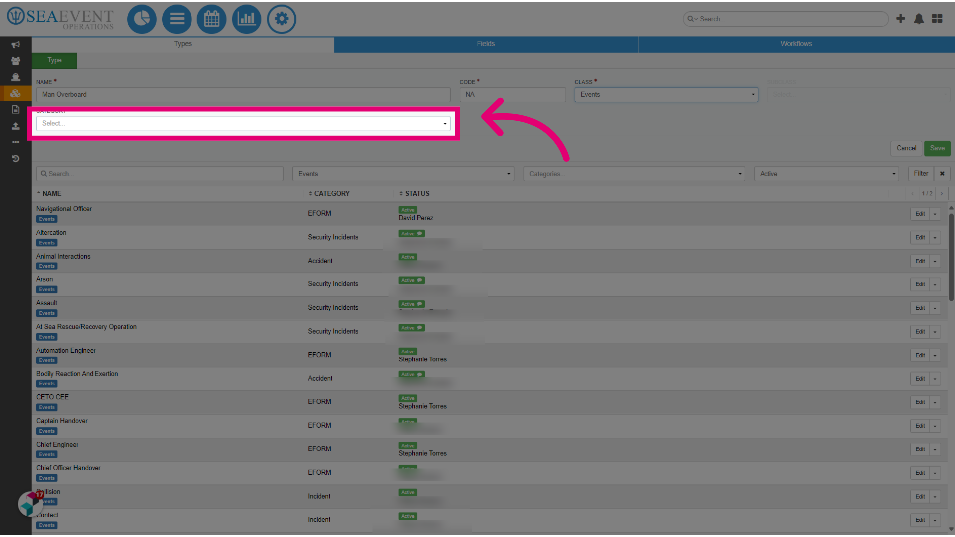 Assign the Event Report a Category
