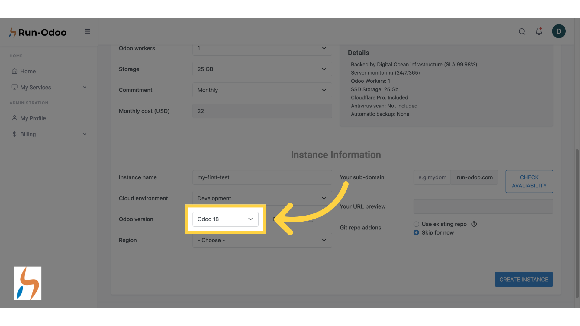 We selected Odoo 18