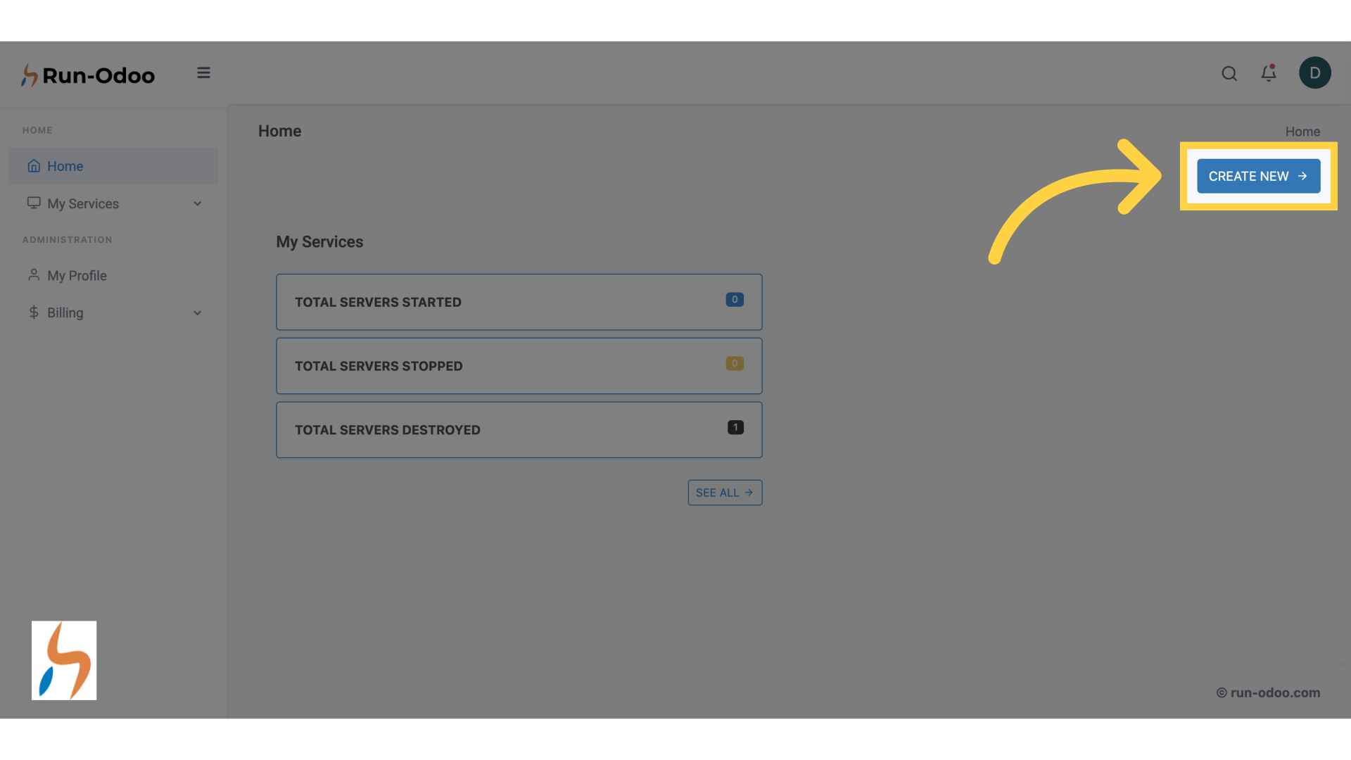 Click 'CREATE NEW'