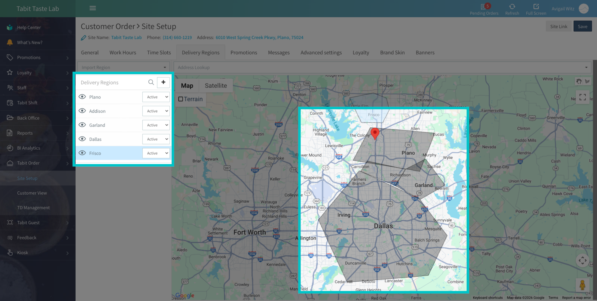 Select Delivery Region