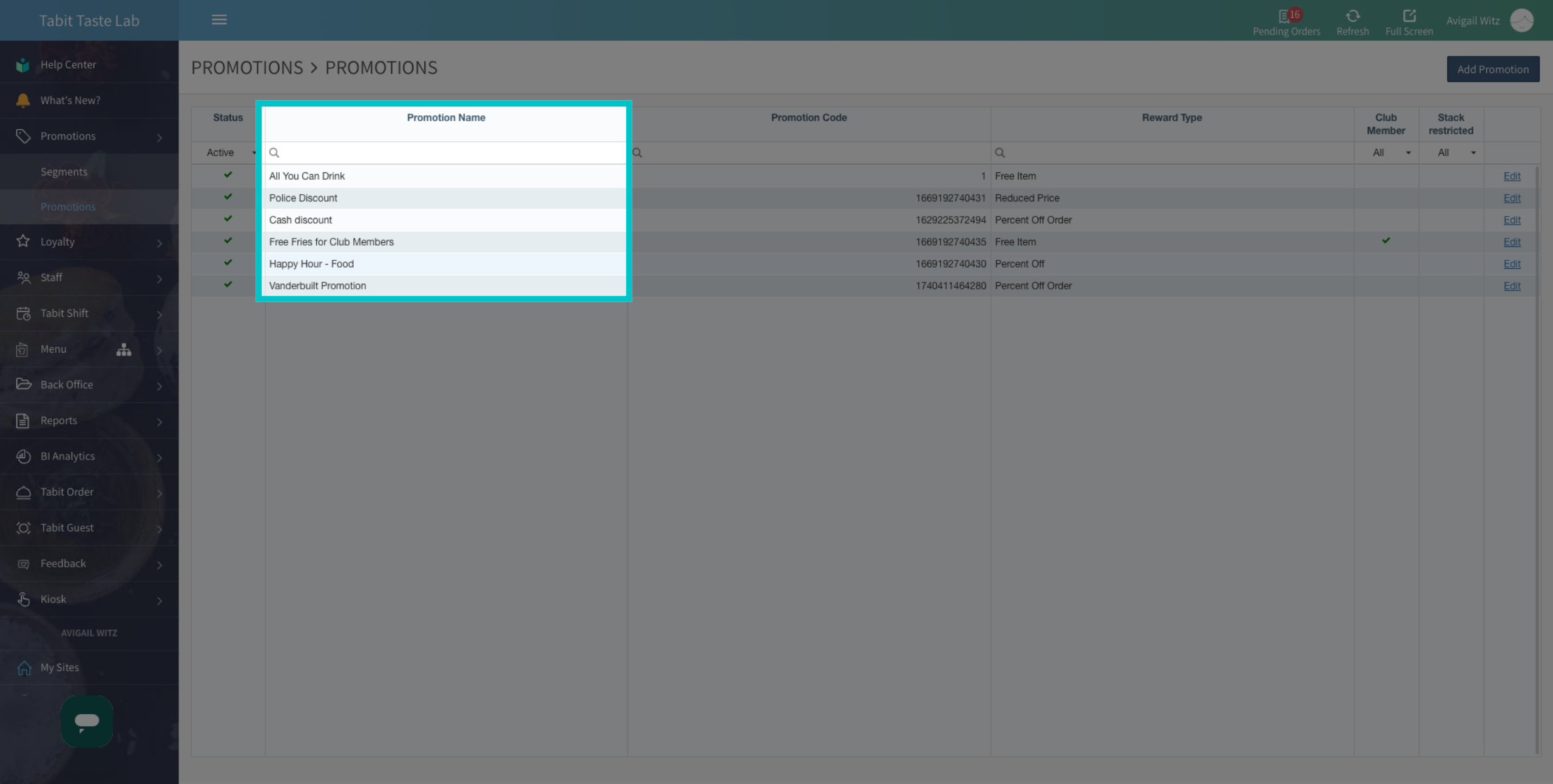Select Edit Option