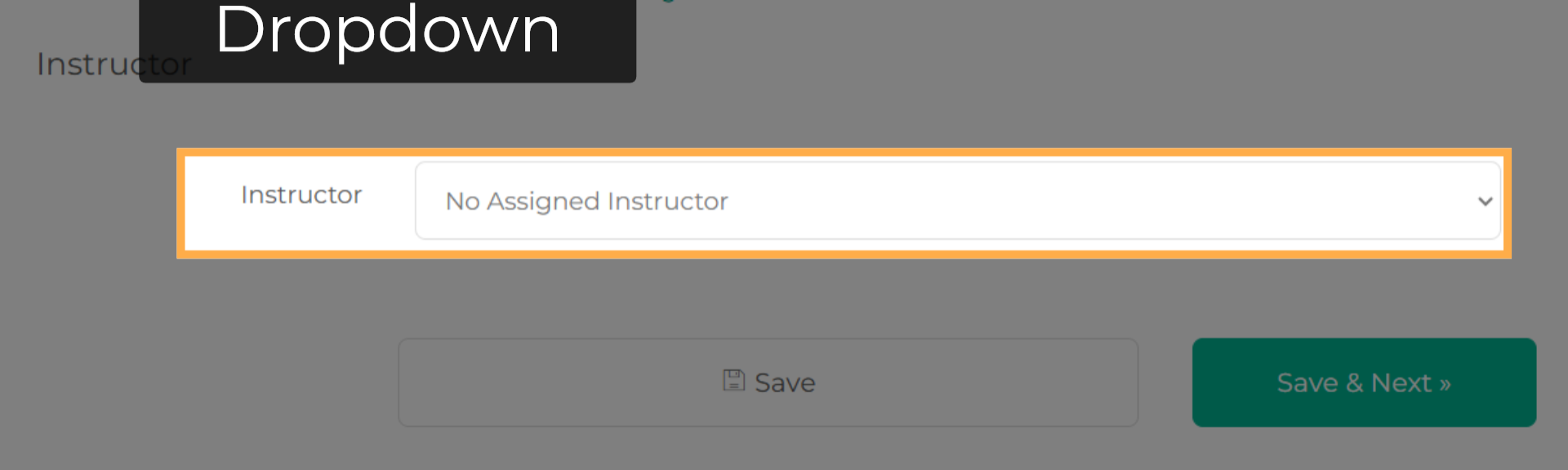 Instructor Dropdown