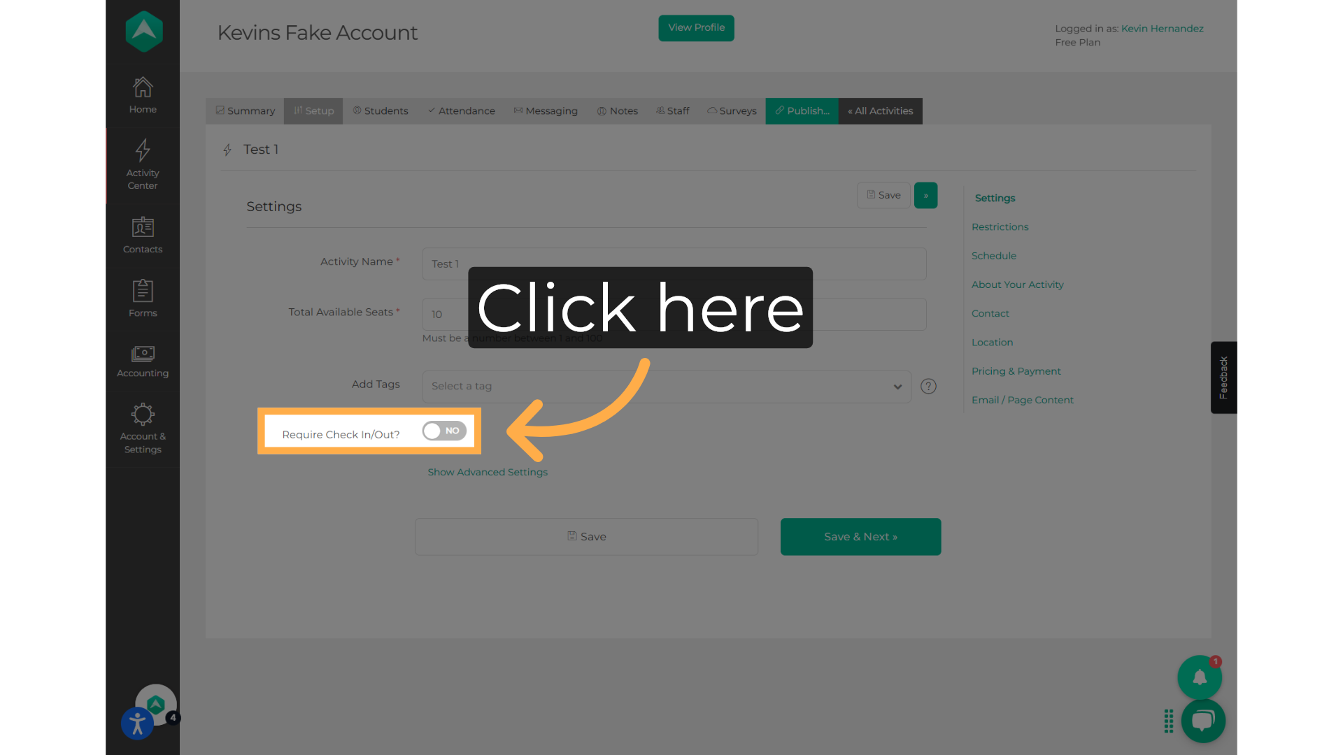 Click 'Require Check In/Out