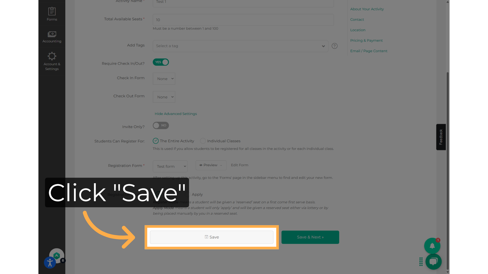 Click 'Save'