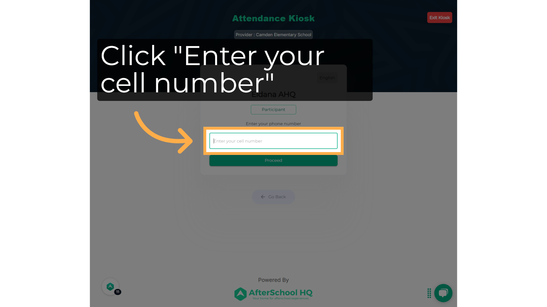 Click 'Enter your cell number'