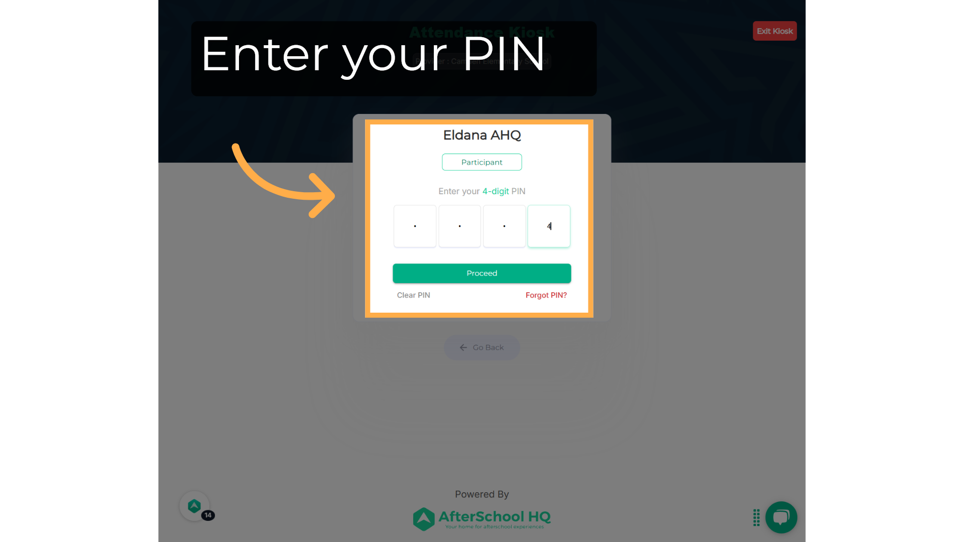 Enter the PIN