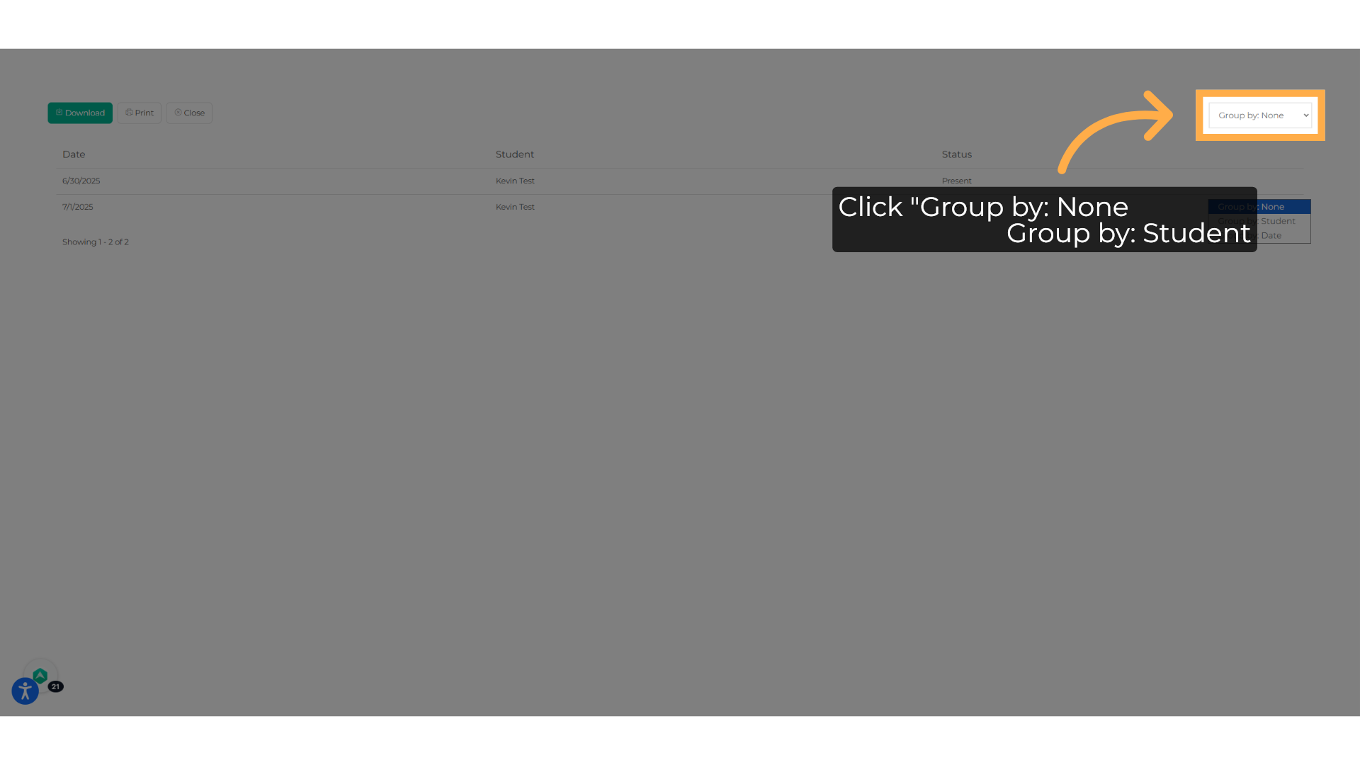 Click on 'Group by'