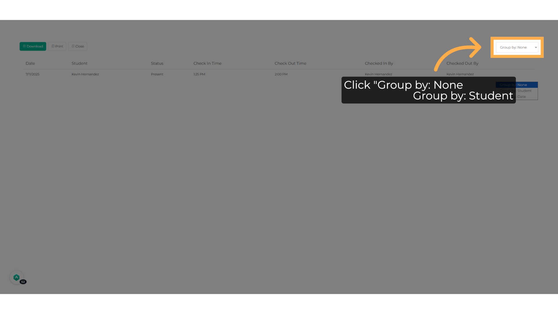 Click group by