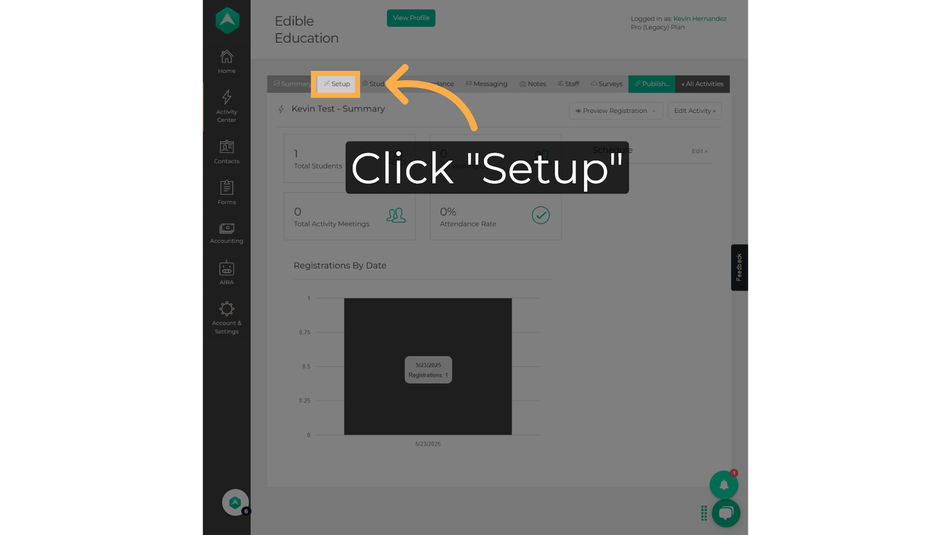 Click 'Setup'
