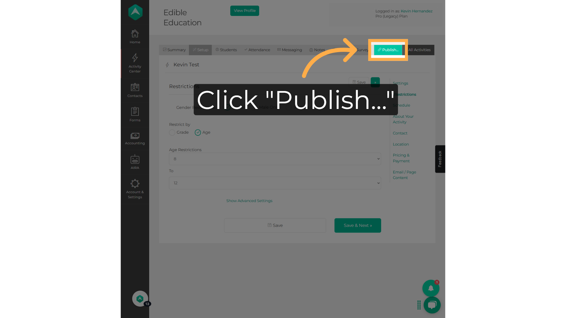 Click 'Publish...'