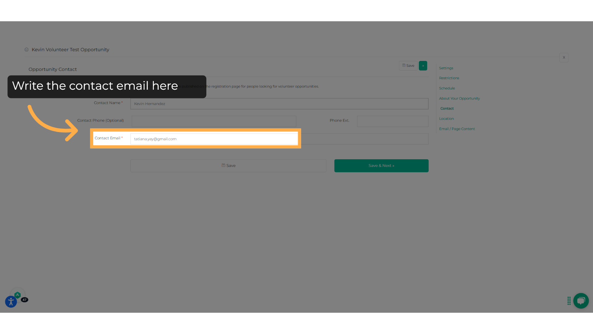 Write the contact email