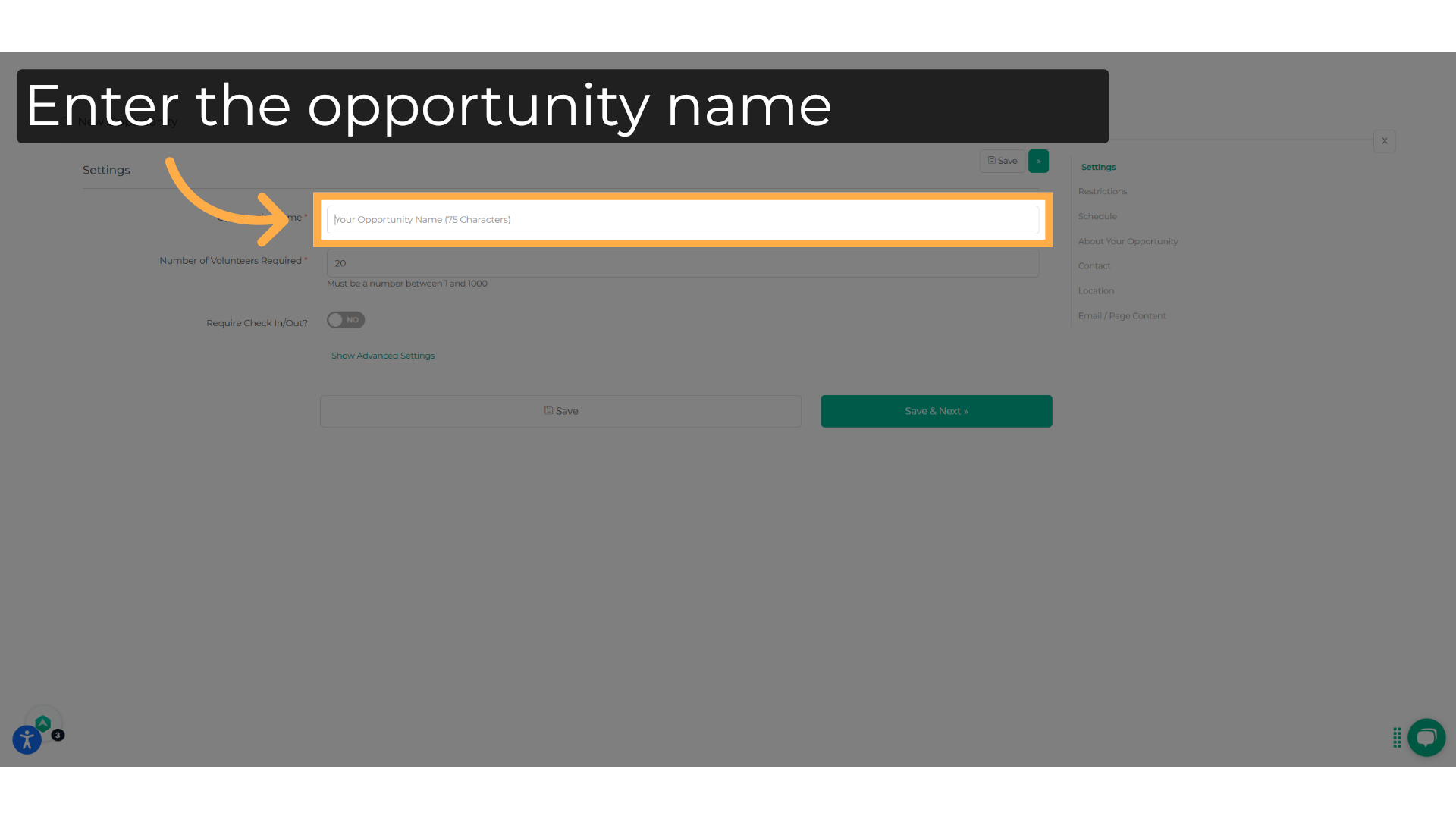 Click 'Your Opportunity Name'
