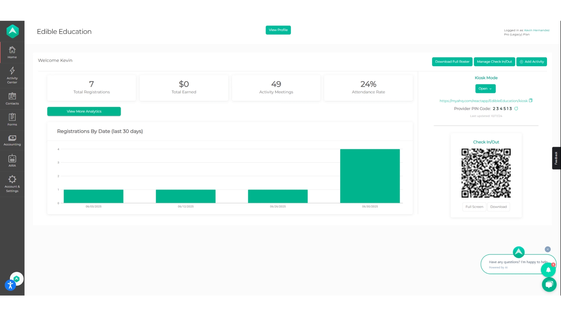 Start in your dashboard