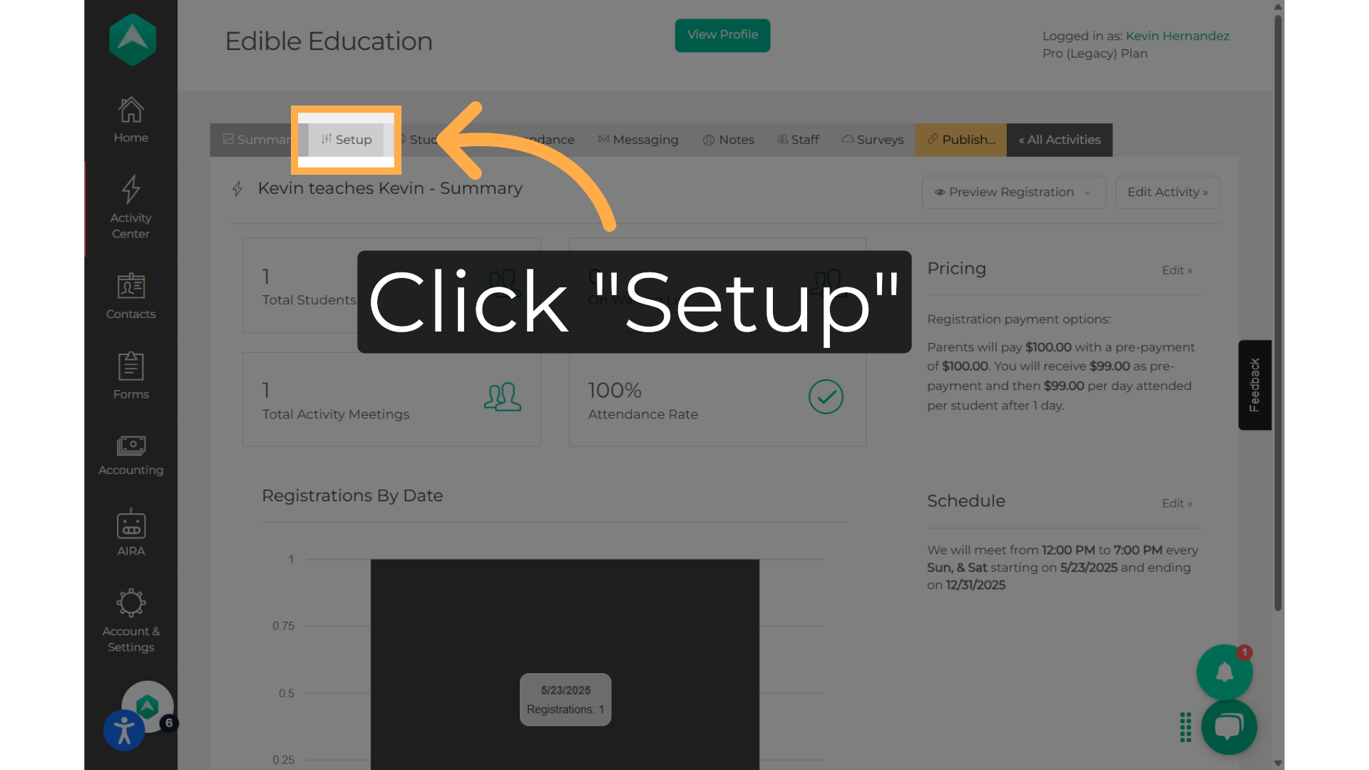 Click 'Setup'