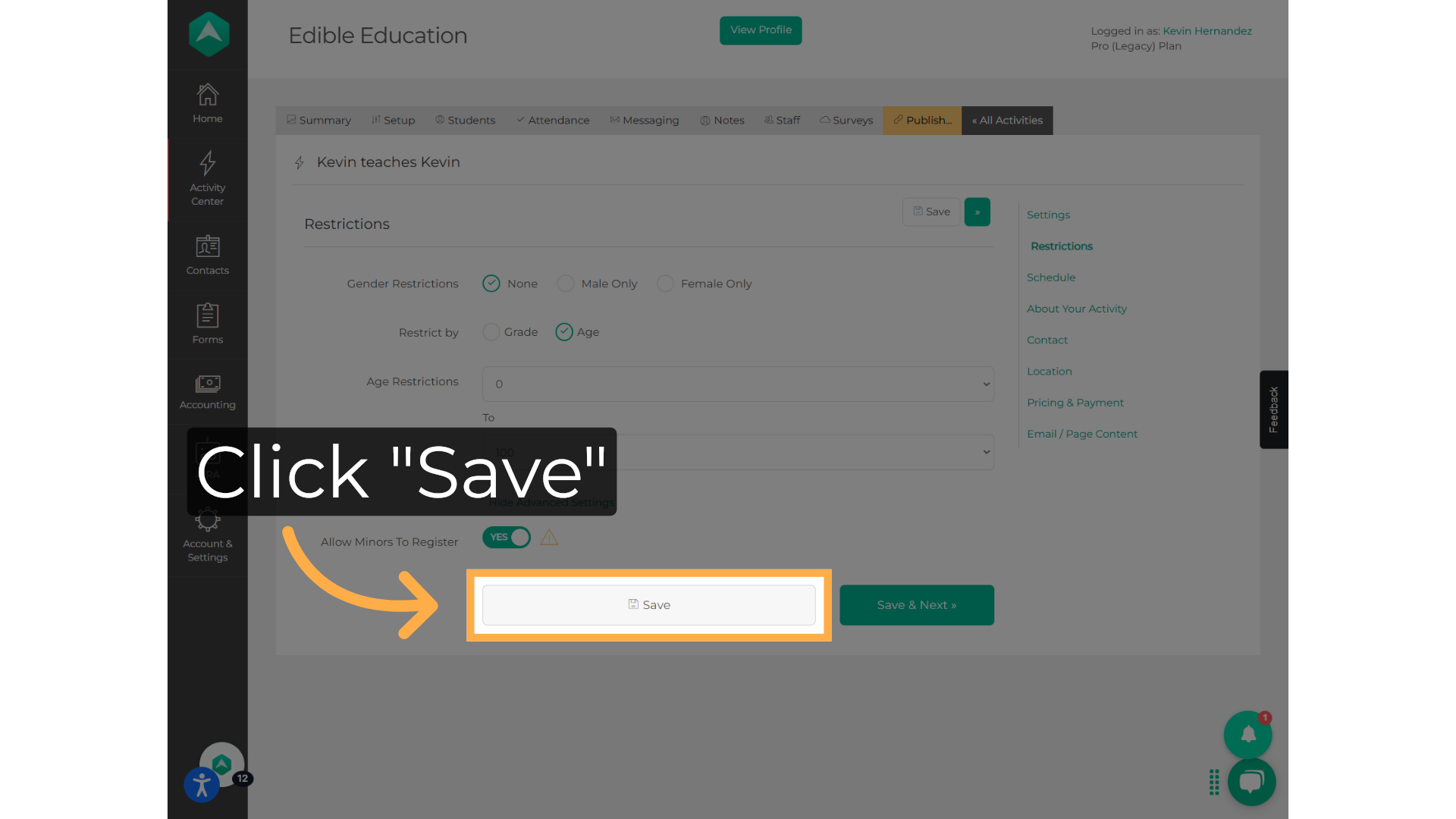 Click 'Save'