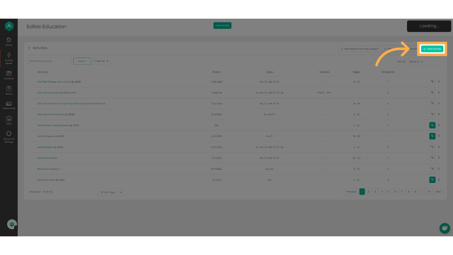 Click 'Add Activity'