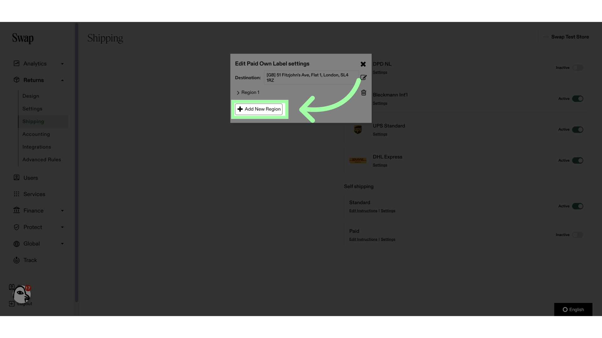Click here to add a region