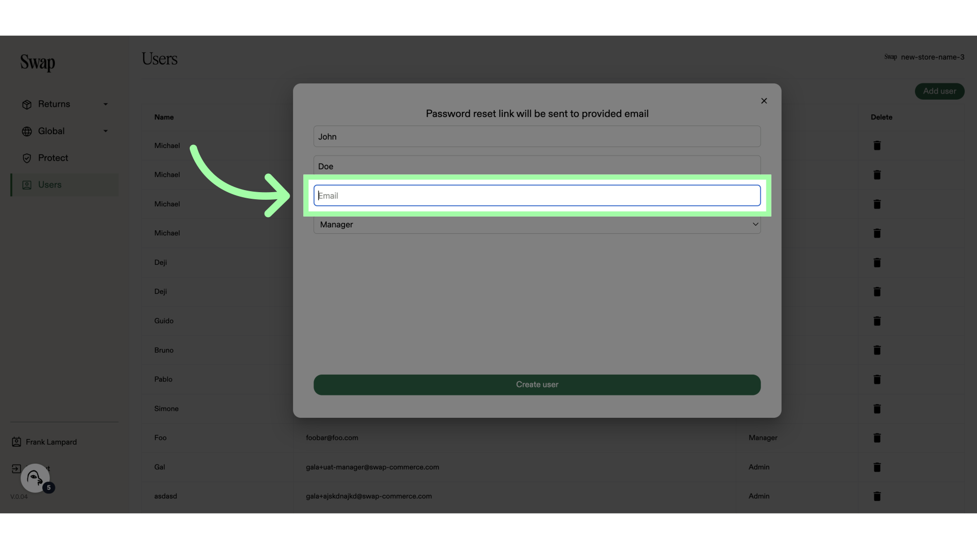 Add the 'Email'