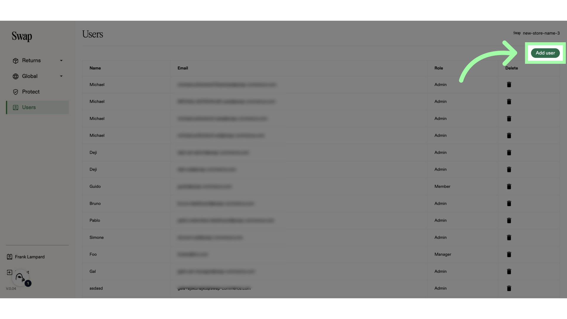 Click 'Add user'