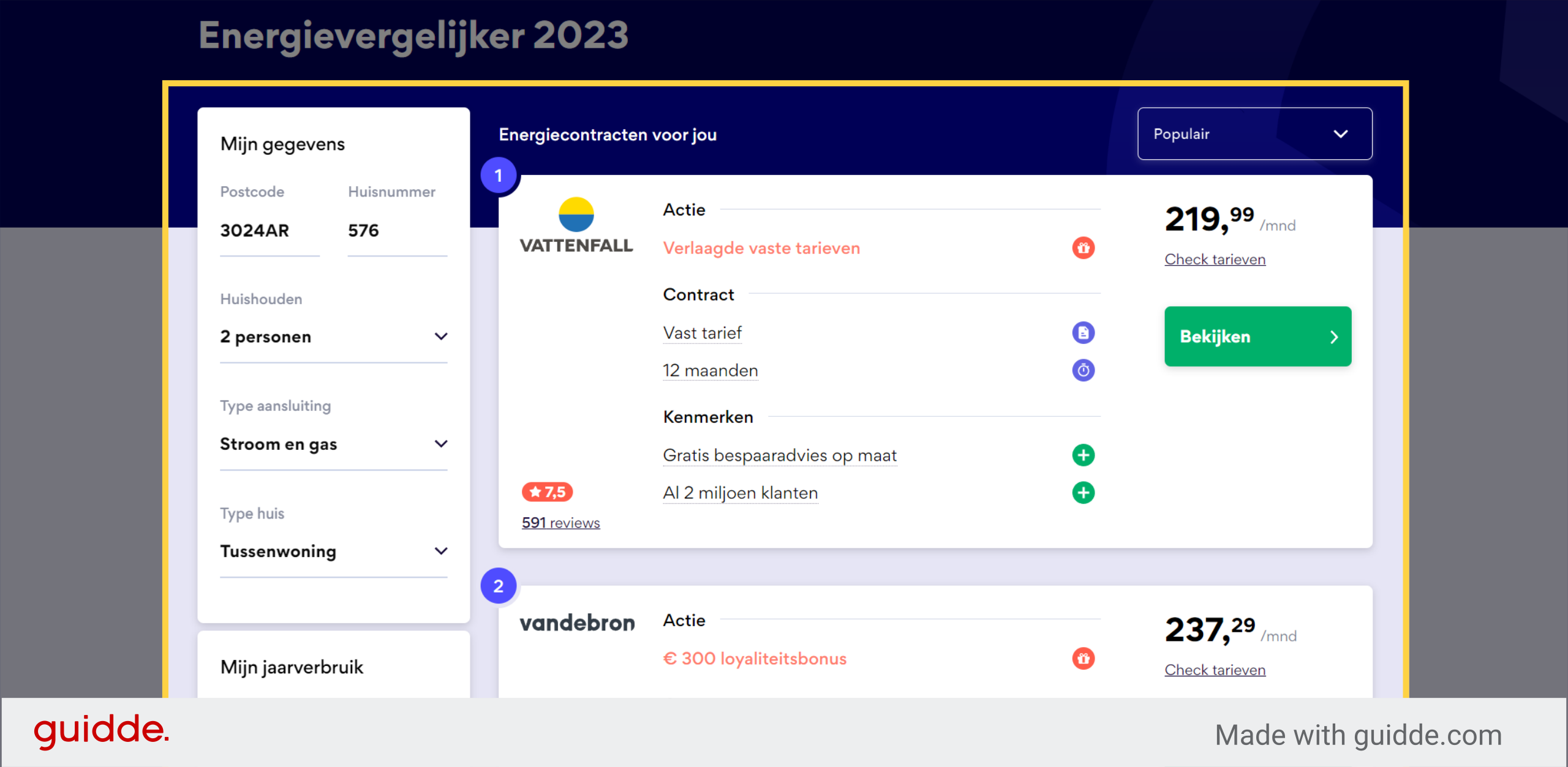 Krijg een een overzicht van alle-energie-aanbieders