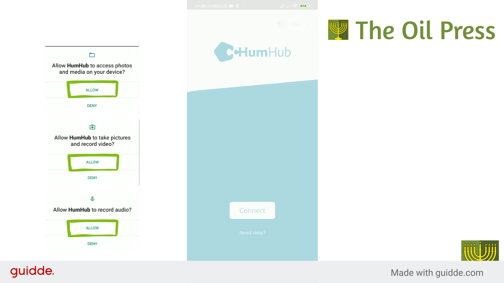 Screenshot: Allow app permissions if requested