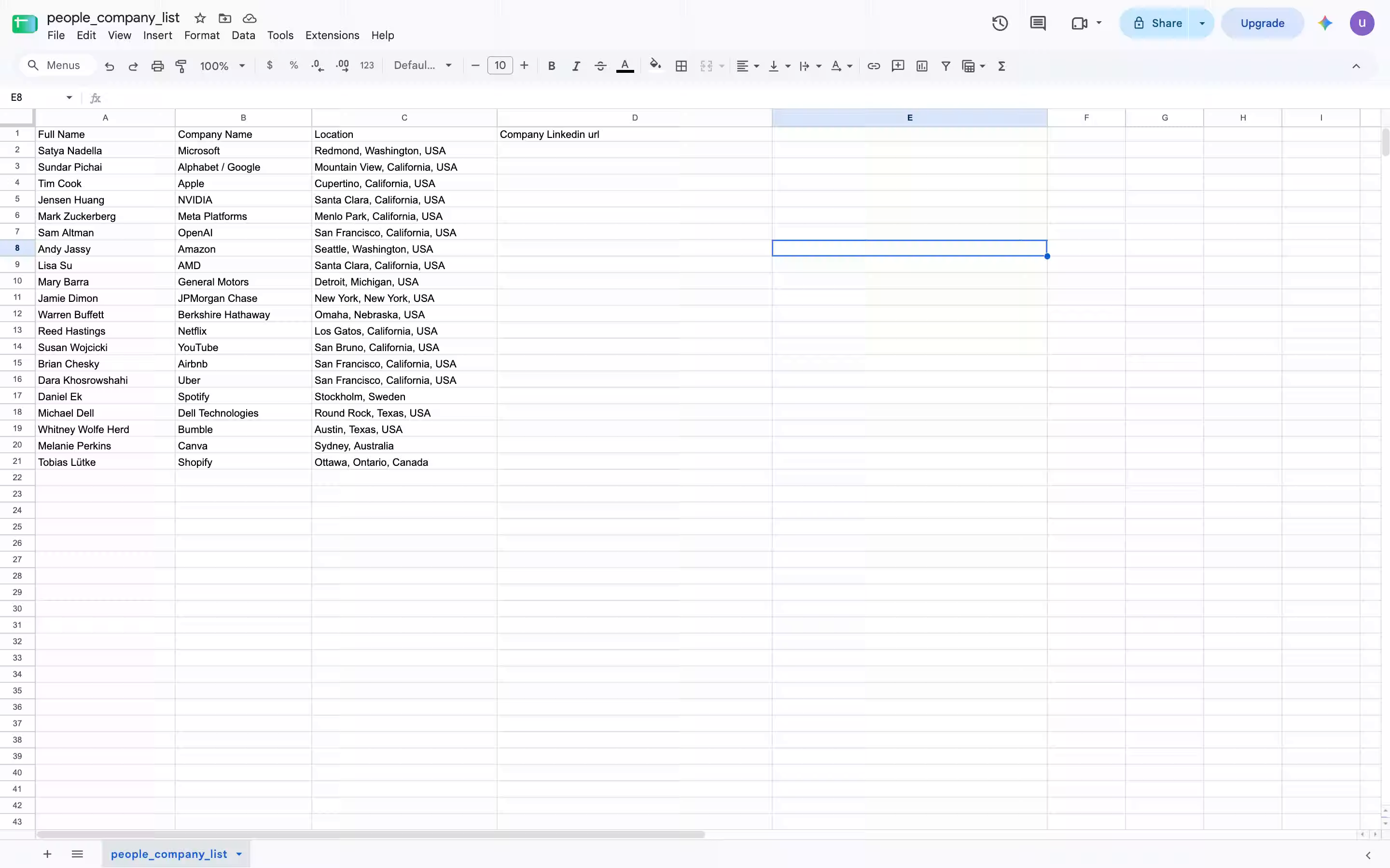 Extension Setup For LinkedIn Url