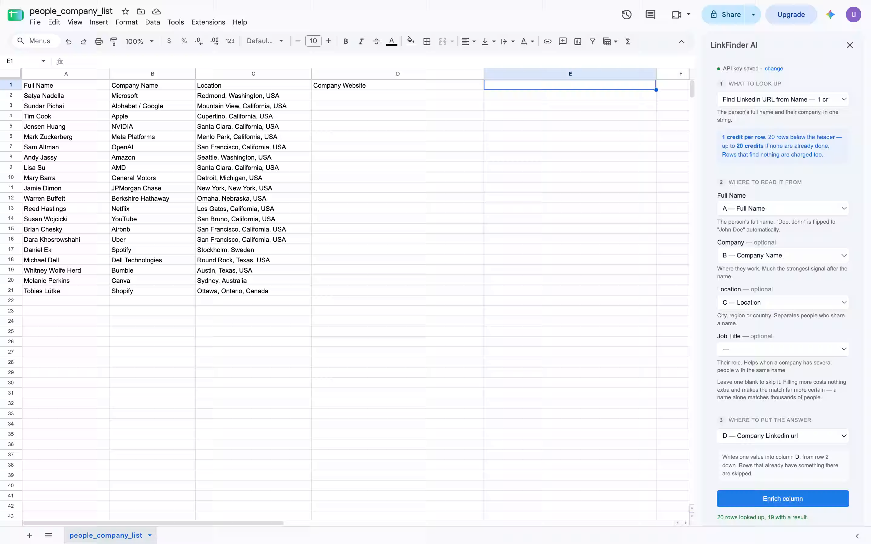 Setup For Website Enrichment