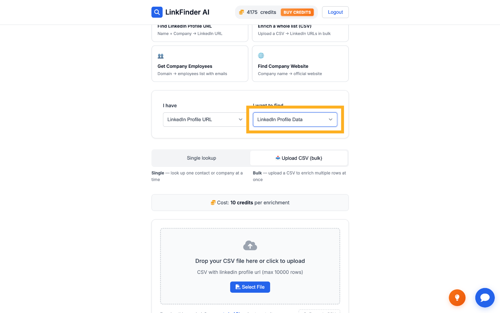 Specify LinkedIn Profile Data