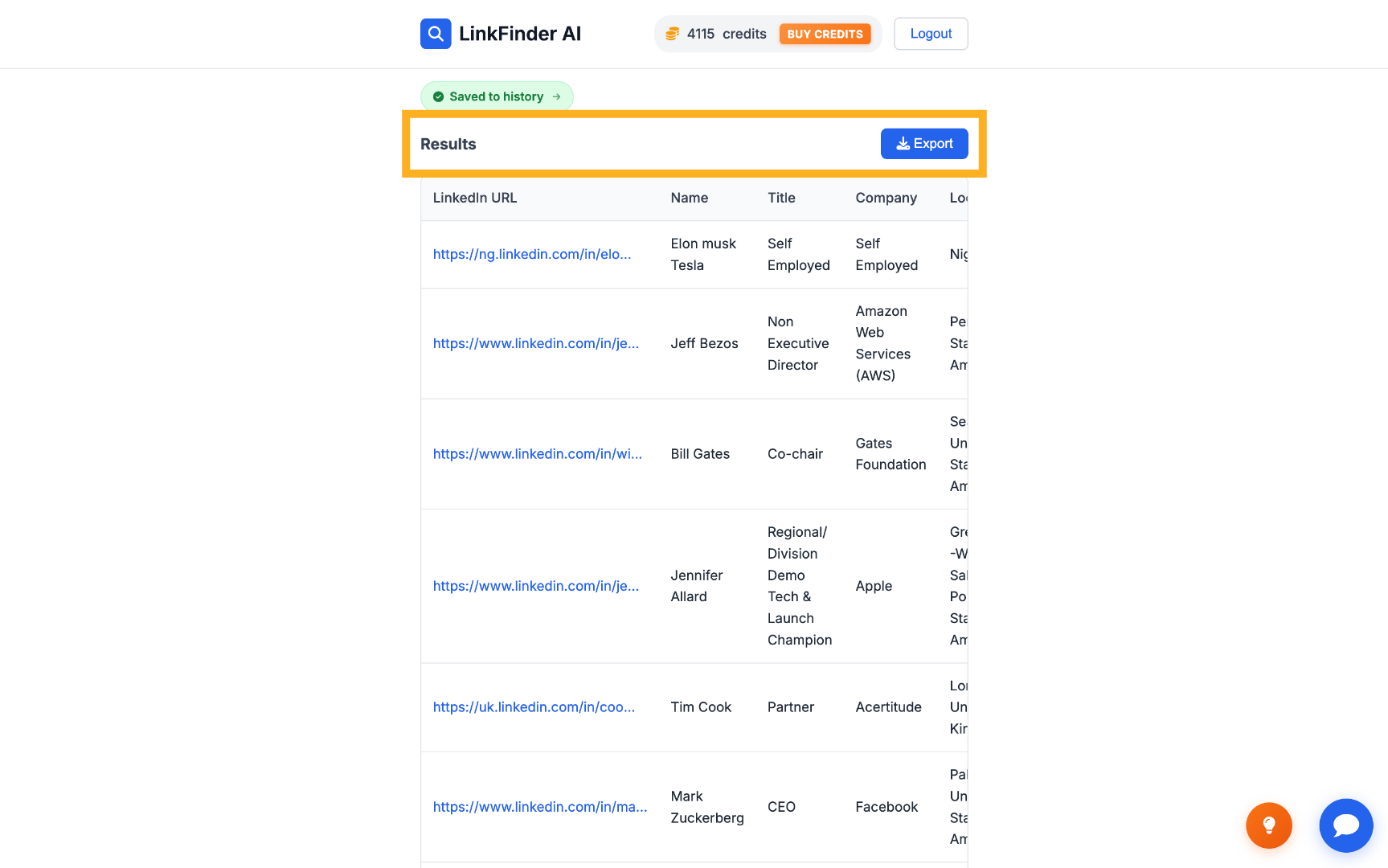 Export Scraping Results