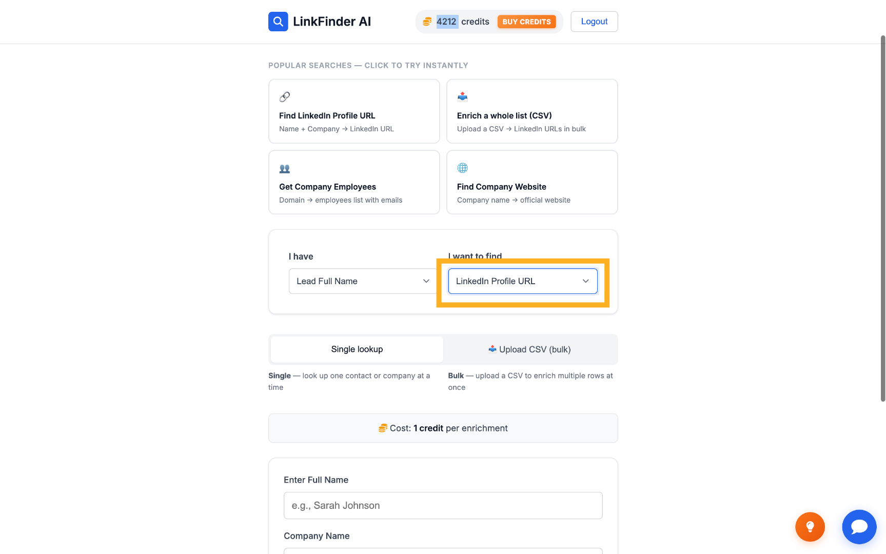 Specify LinkedIn Profile URL