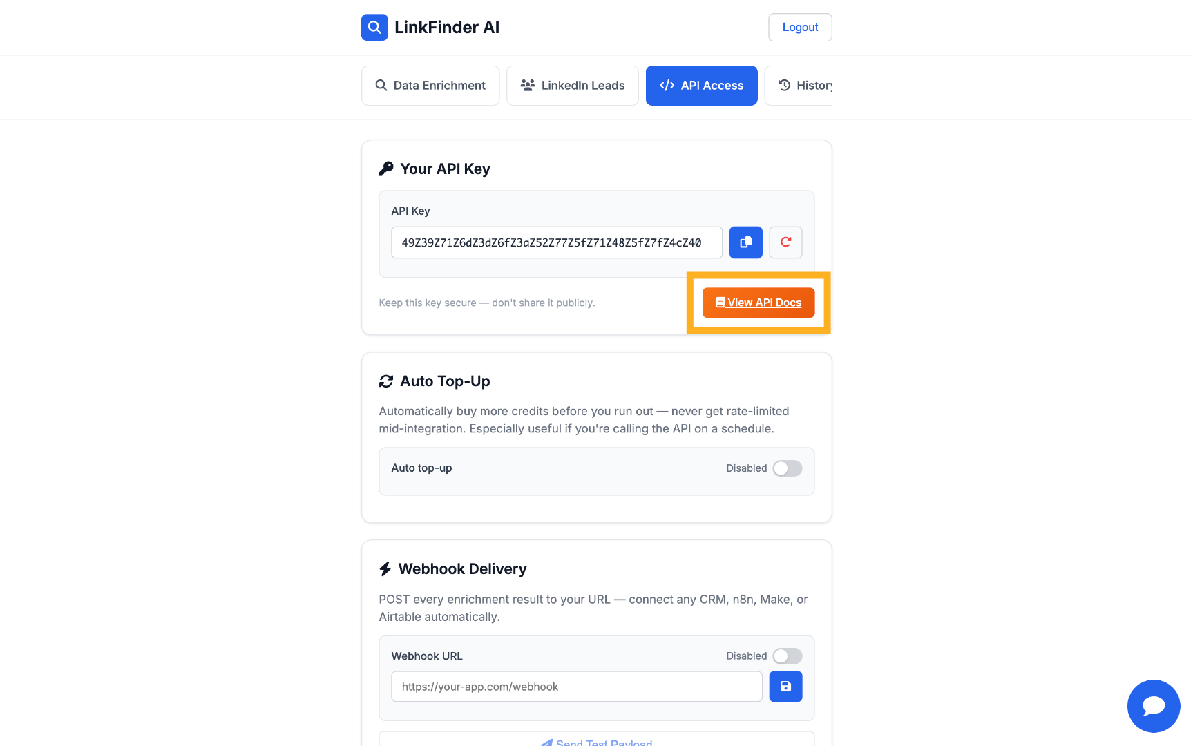 Opening the API documentation