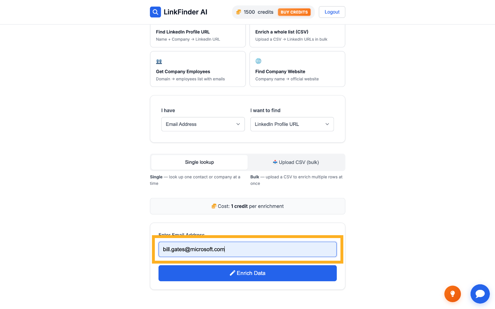 Enter Lead Email
