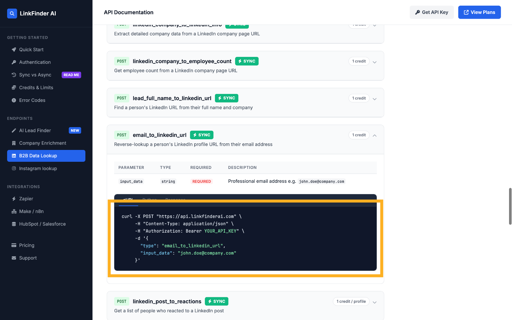 Review API Call Example