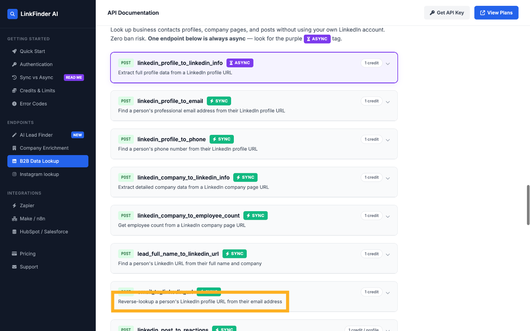 Choose Reverse Lookup API
