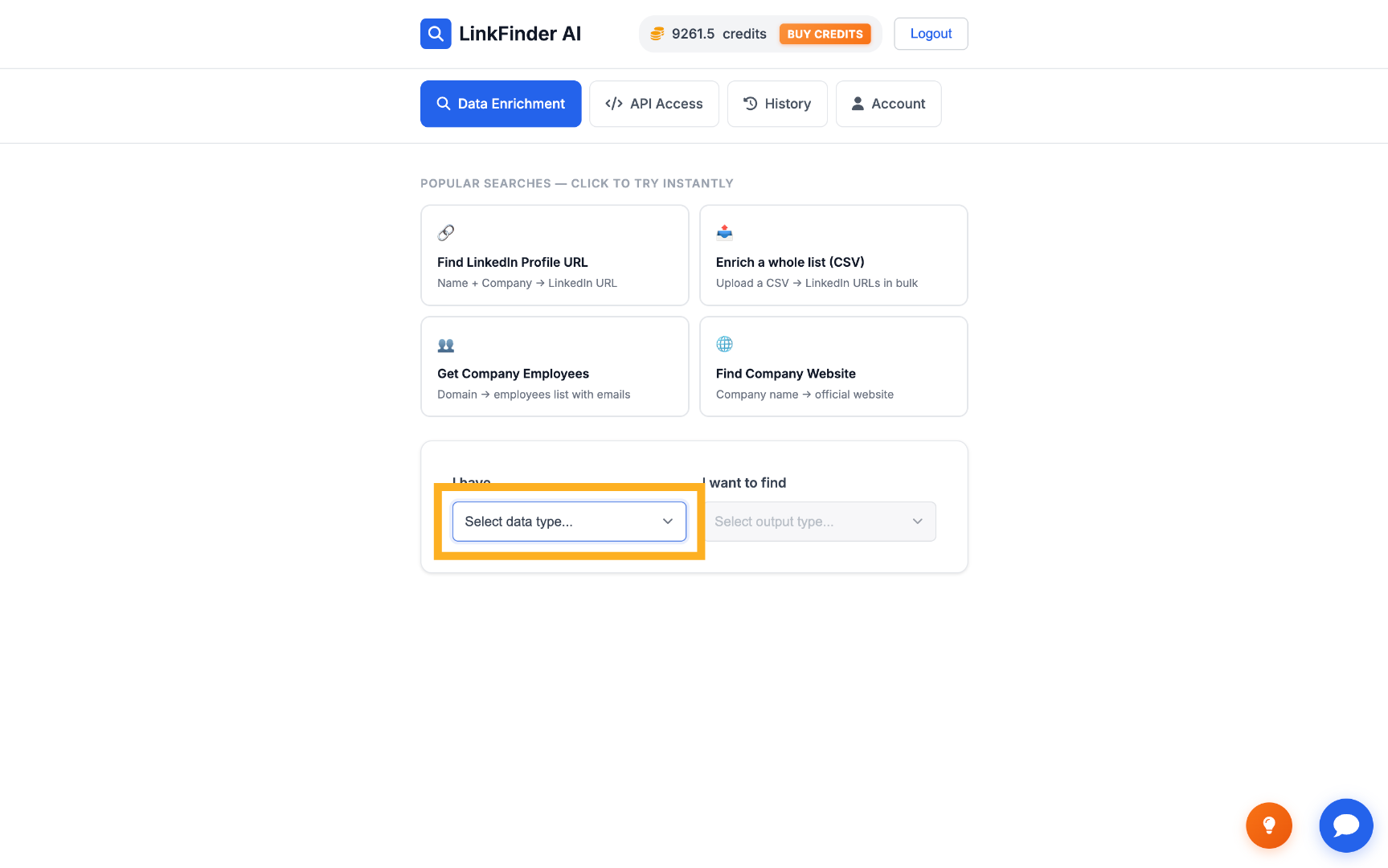 Select Input Data Type