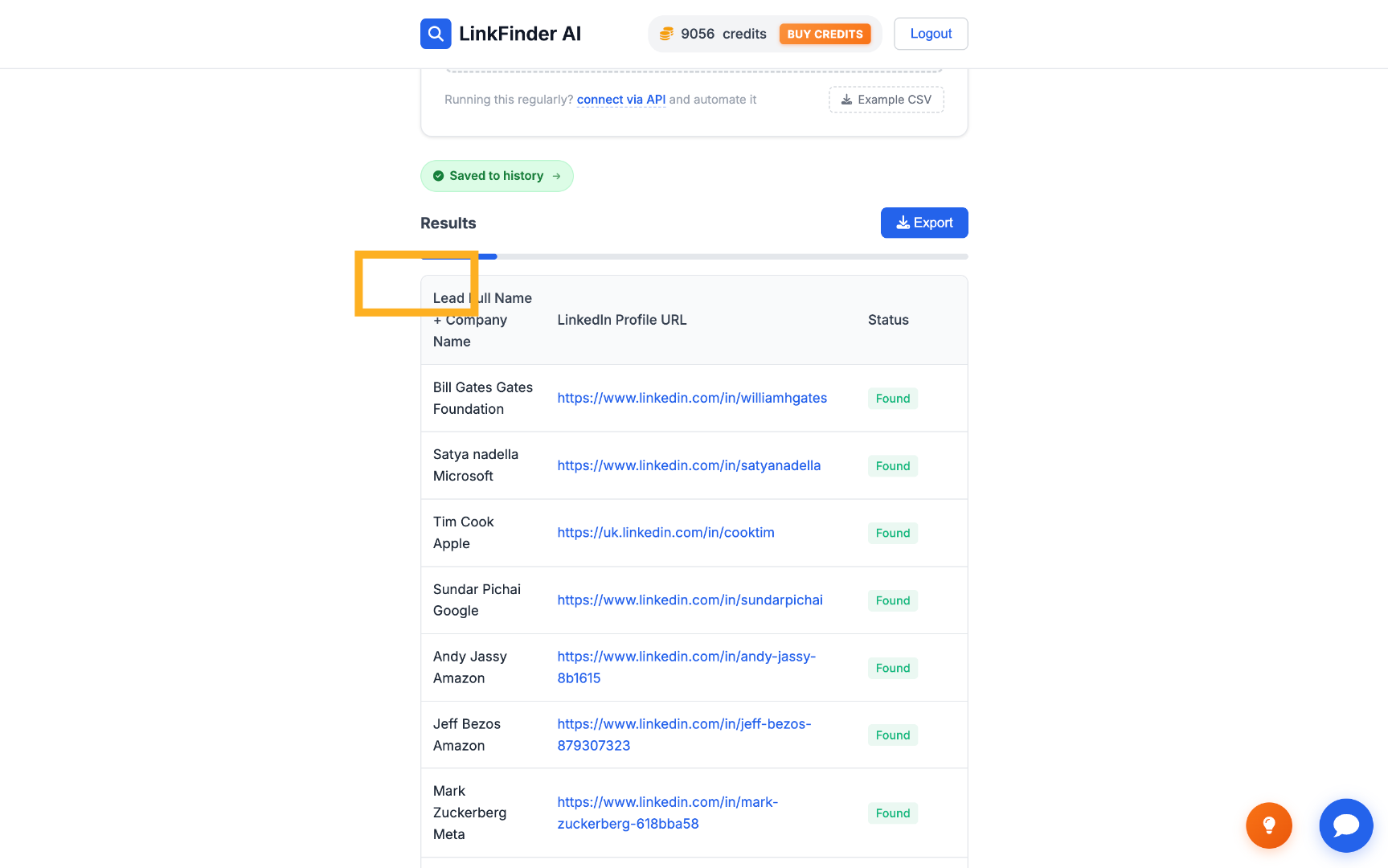 Choose the name plus company to LinkedIn URL search