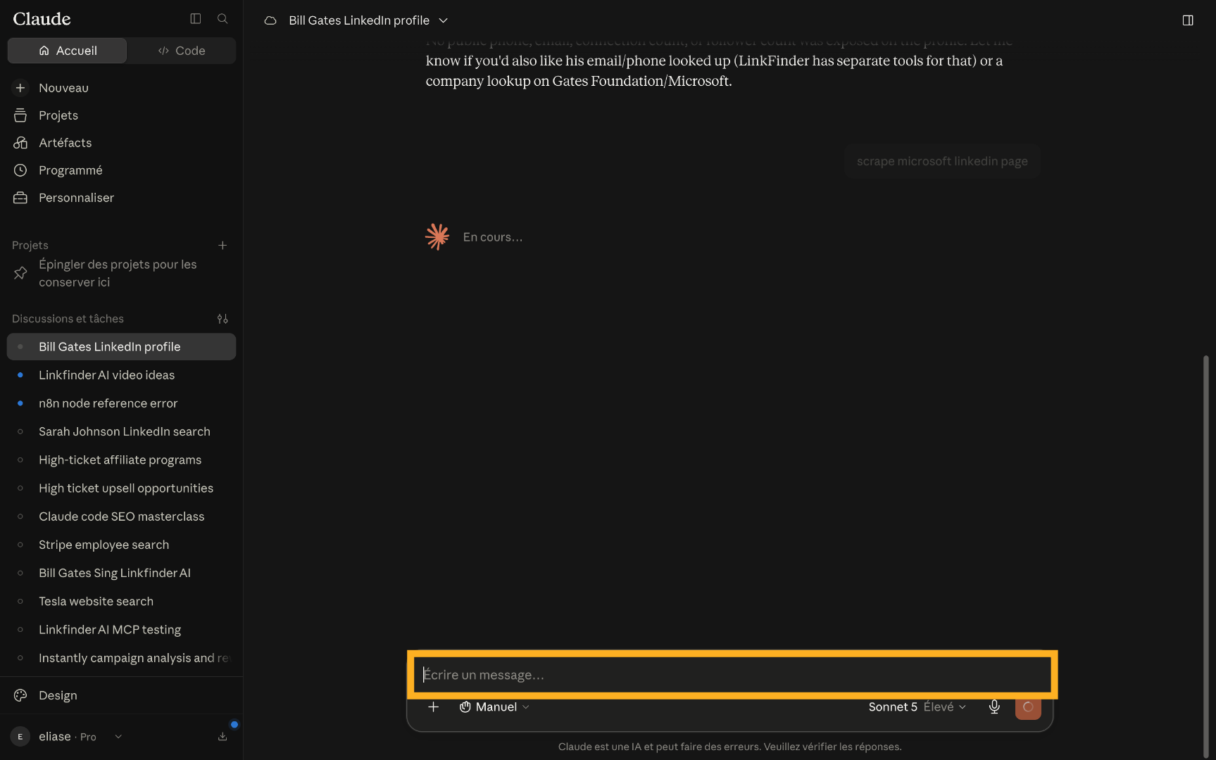 Enter a company scraping prompt