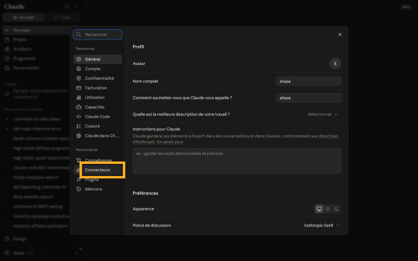 Open the Connectors section