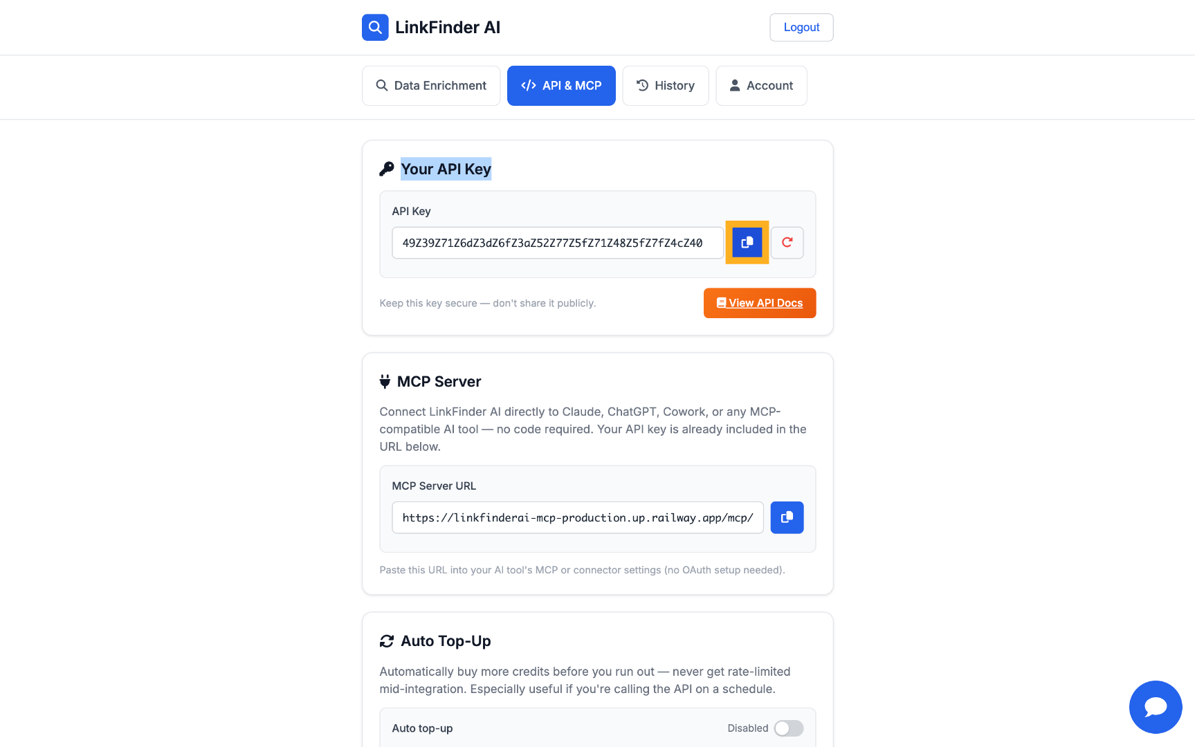 Copy API Key